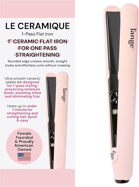 L'ANGE HAIR Le Ceramique 1-Pass Flat Iron Hair Straightener | Fast Heating…