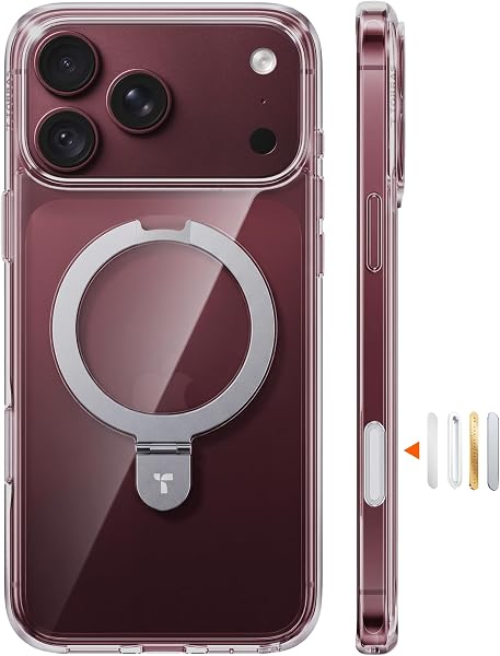 TORRAS for iPhone 18 Pro Case Clear, Magnetic Stand, 4X Military Protection