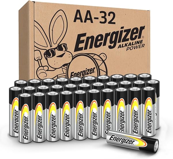 Energizer AA Batteries Alkaline Power, 32 Count Alkaline Double a Battery Pack