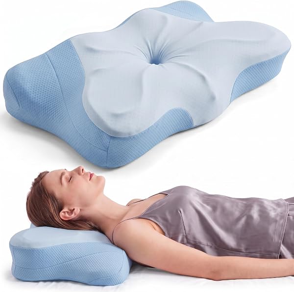 Cervical Neck Pillow, Memory Foam Contour Pillow, Queen