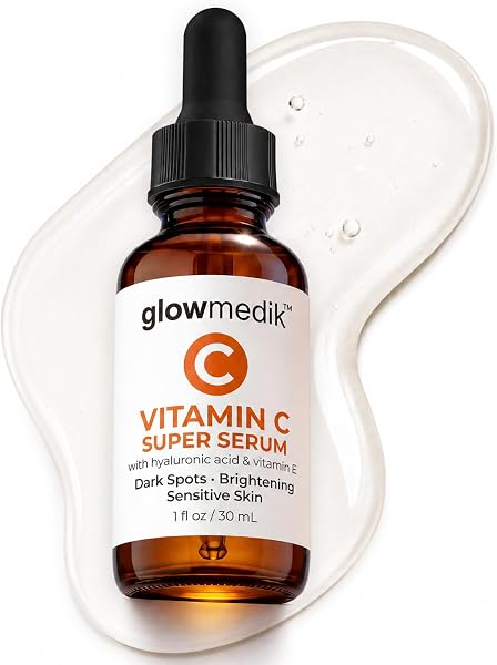 Glowmedik Vitamin C Serum for Face with Hyaluronic Acid, Brightening Dark…