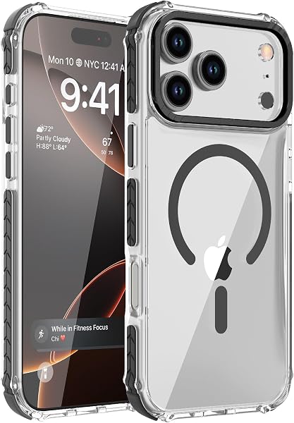 DEERLAMN for iPhone 18 Pro Max Case/iPhone 17 Pro Max Case Clear Black