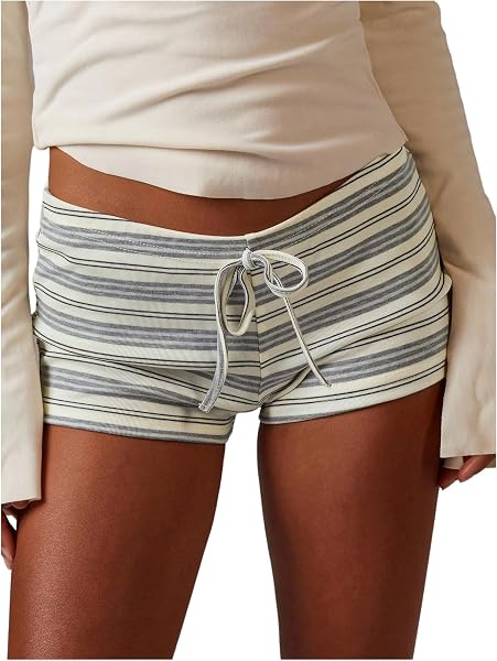 MakeMeChic Women's Striped Micro Shorts Low Rise Booty Shorts