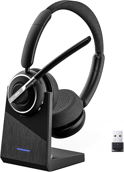 PrancyBt Wireless Headset with Noise Cancelling Microphone, Bluetooth Headset…
