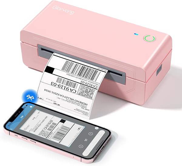 Gloryang Bluetooth Thermal Shipping Label Printer, 4X6 Inkless Label Machine…