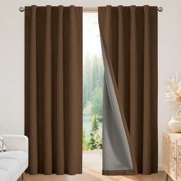 Joydeco Blackout Curtains for Bedroom - 100% Light Blocking 2 Panels…