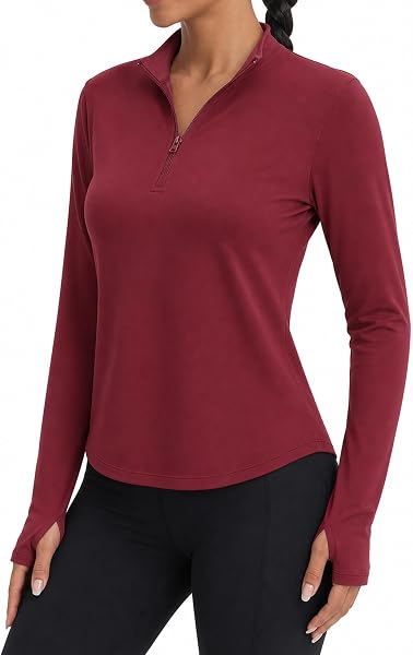 Alaroo Women's 1/4 Zip Long Sleeve Shirts Fishing Workout Tops