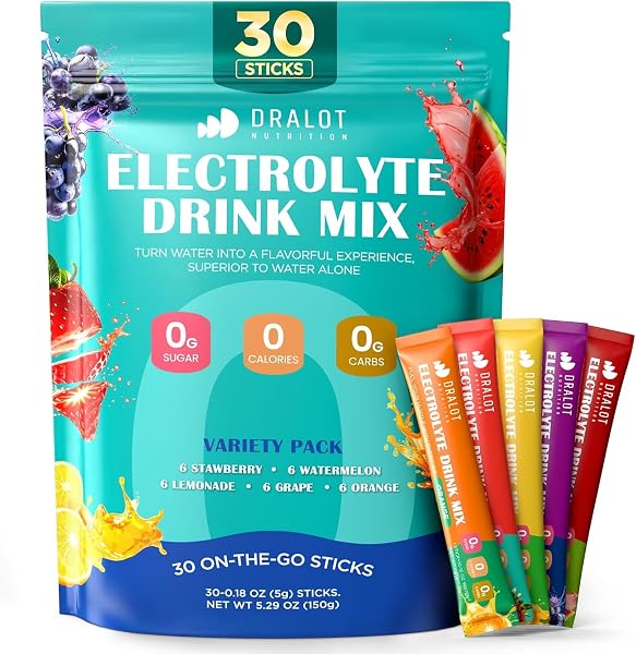 Juicy Splash 30 Packs Sugar Free Electrolytes Powder w/Natural Flavor, Liquid…
