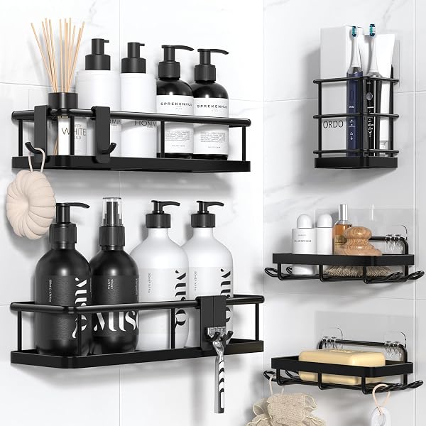 YASONIC Shower Caddy Adhesive, Rustproof Shower Organizer, Large Capacity…