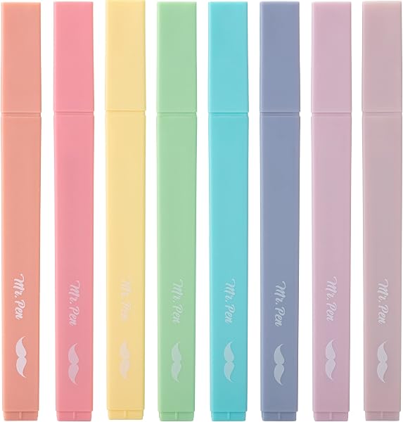 Mr. Pen- Aesthetic Highlighters no Bleed, 8 Pack, Candy Colors | Chisel Tip…
