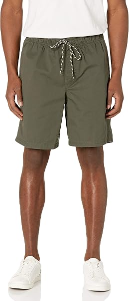 Amazon Essentials Men's 8" Inseam Relaxed-Fit Cotton Drawstring Pull-On Walk…