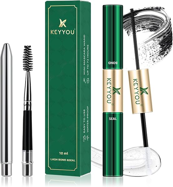 KEYYOU Lash Bond and Seal Waterproof Lash Glue for Lash Clusters Black