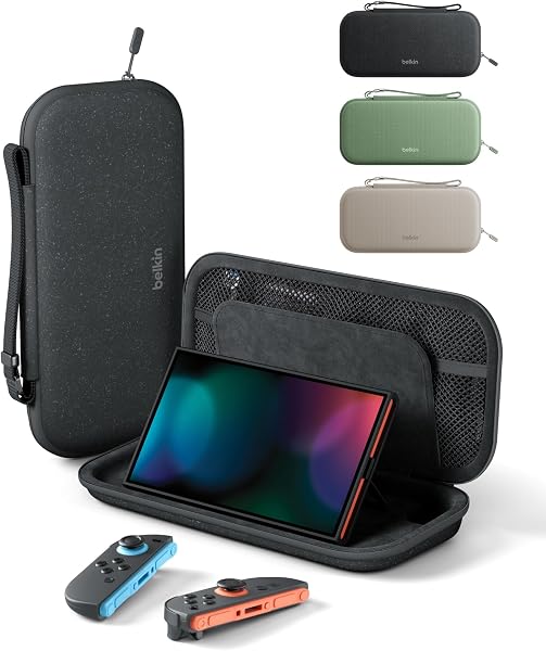 Belkin Nintendo Switch 2 Case, Slim Carrying Travel Bag with AirTag Holder