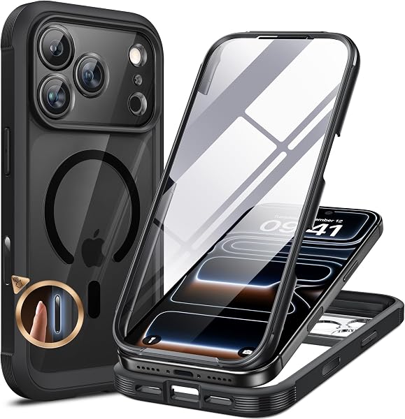 Miracase for iPhone 18 Pro Max Case 6.9", Full Body Phone Protection, Black