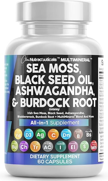 Clean Nutraceuticals Sea Moss Black Seed Oil Ashwagandha Turmeric…