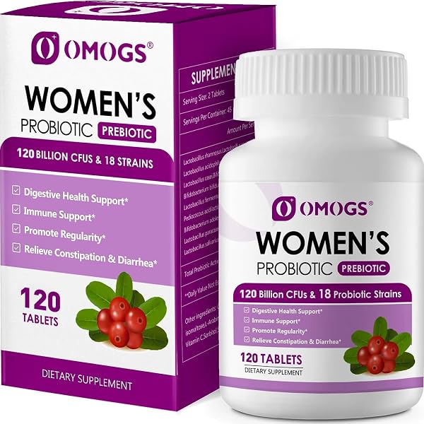 OMOGS Women's Probiotic, with Cranberry Extract, Organic Prebiotics & Vitamin…