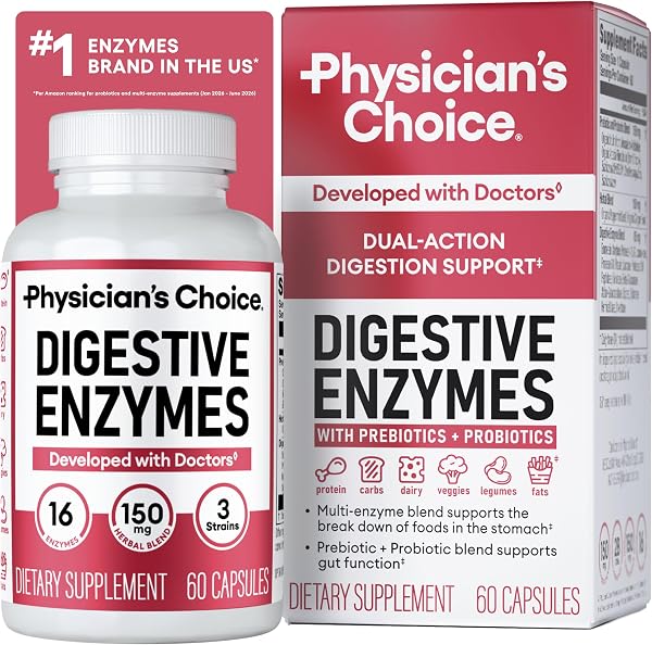 Physician's CHOICE Digestive Enzymes for Bloating & Digestion - Fast-Acting…