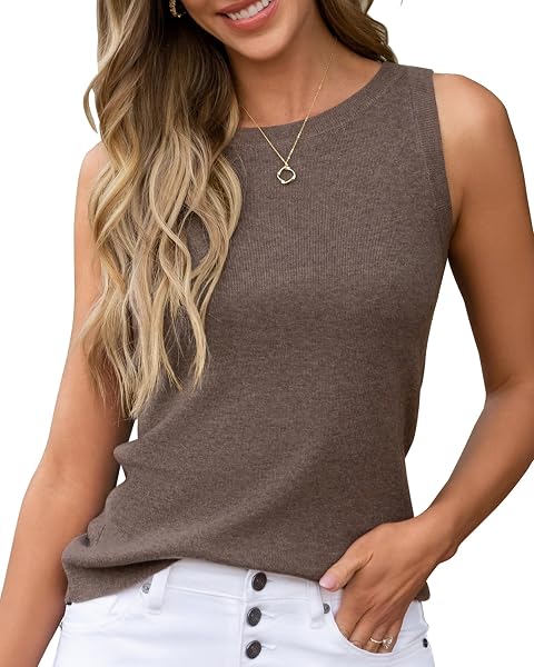 Arach&Cloz Women's Wool Blend Sleeveless All Season Business Casual Tank
