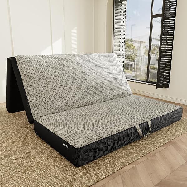 ROXGOX Memory Foam Trifold Mattress, 6 Inch King Foldable Mattress, Portable…