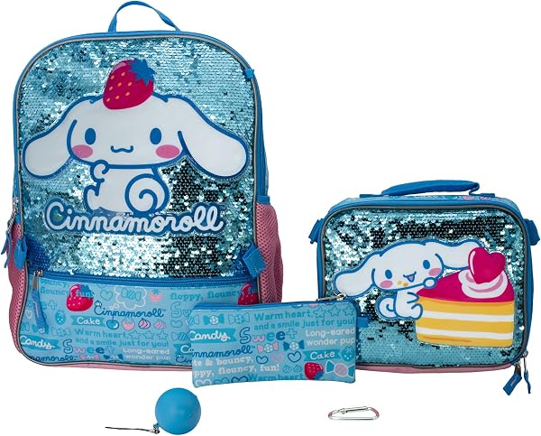AI ACCESSORY INNOVATIONS Sanrio’s Cinnamoroll 5 Piece Backpack Set, Hello…