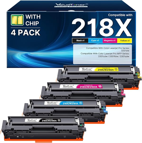 218A 218X Toner Compatible for HP 218X Toner Cartridges 4 Pack High Yield