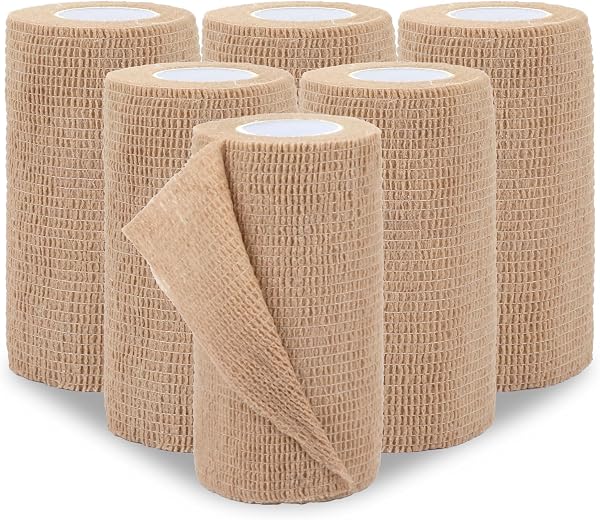 Self Adhesive Bandage Wrap 4 in, Elastic Vet Wrap, Athletic Sports Wraps