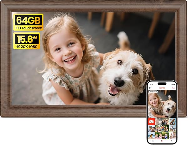 64GB 15.6" Frameo Digital Picture Frame Wi-Fi, Large Electronic Photo Frames