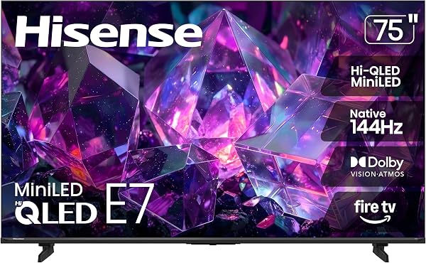 Hisense 75" E7 Cinema Series Hi-QLED Mini-LED 4K UHD Smart Fire TV (75E7SF…