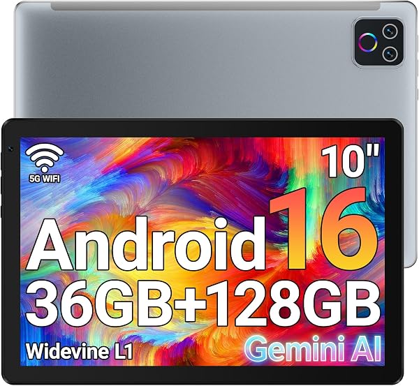 URAO Tablet,10.1" Android 16 Tablet Octa-core 36GB+128GB Dual Camera