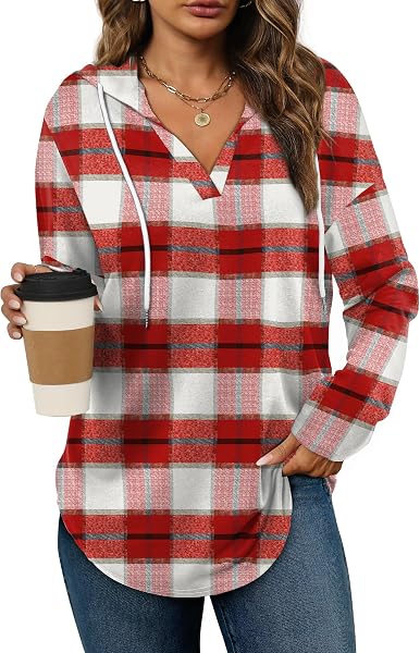 Bofell Womens Fashion Tops Hoodies for Women Pullover Oversized Sweatshirts…