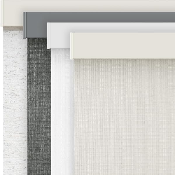 AOSKY Cordless Blackout Roller Shades for Windows, 20"W X 72"H, Linen Beige