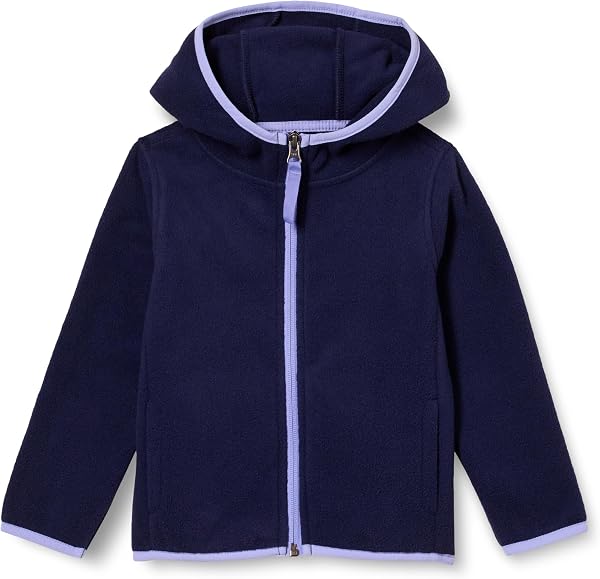 Amazon Essentials Girls and Toddlers' Polar Fleece Full-Zip Hooded Insulated Lightweight Jacket for Spring