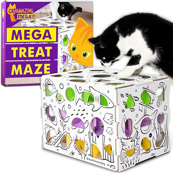 Cat Amazing MEGA – Cat Treat Puzzle Box – Interactive Food Maze – Cat Puzzle…
