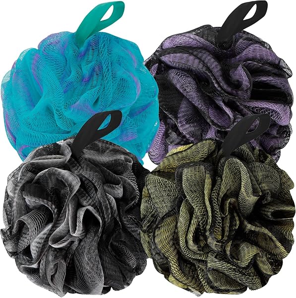 BCKENEY Bath Loofah Shower Sponge Body Back Scrubber Soft Mesh Shower Puffs…
