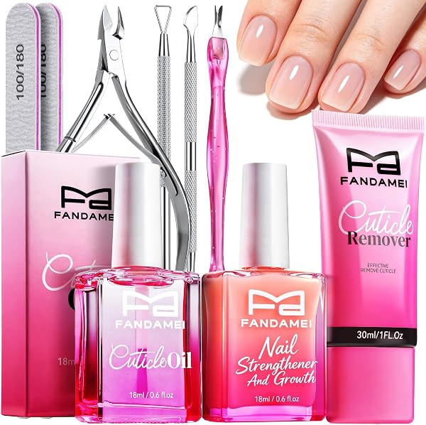 FANDAMEI Nail Care Kit for Women, Cuticle Remover Tools with Cuticle…