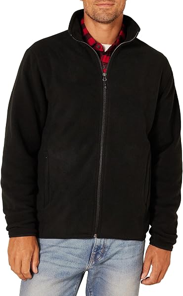 Amazon Essentials Men's Full-Zip Polar Fleece Jacket with Zippered Pockets…