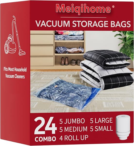 Vacuum Seal Bags for Clothing Travel & Home Storage, Travel Vacuum Bags with…