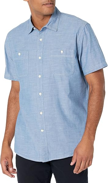 Amazon Essentials Men's Regular-Fit Short-Sleeve Button-Down 100% Cotton…
