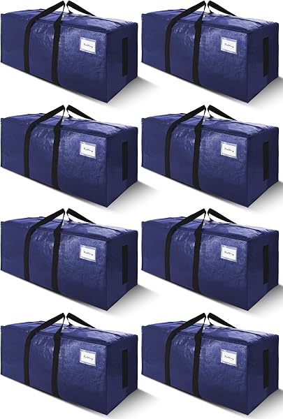 SWEET DOLPHIN 8 Pack 200LB Heavy-Duty Moving Bags with Wrap-Around Handles…