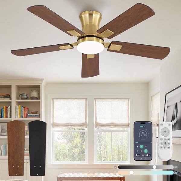 Fanbulous 42 Inch Ceiling Fan with Light, Low Profile, App & Remote Control