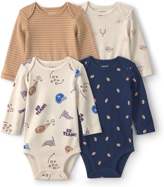 Carter's Baby Boys' 4-pack Long Sleeve Bodysuits