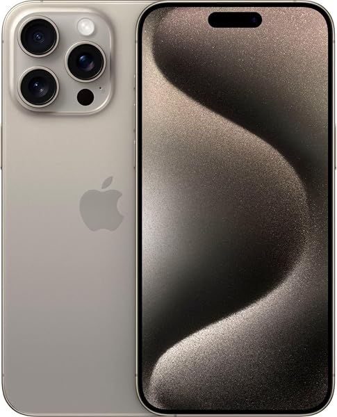 Apple iPhone 15 Pro Max, 1TB, Natural Titanium - Locked to AT&T (Renewed)