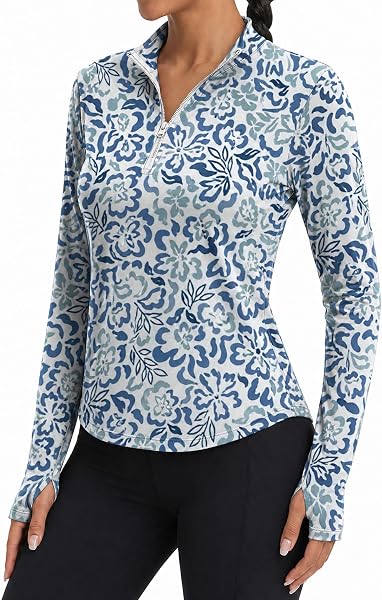 Alaroo Women's 1/4 Zip Long Sleeve Shirts Fishing Workout Tops