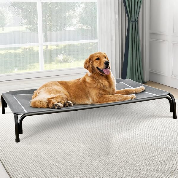 Czpalo Outdoor Elevated Dog Bed for Large Sized Dogs, No-Tool Assembly