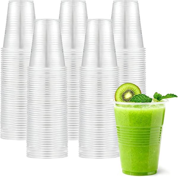 200 Pack 12 Oz Clear Plastic Cups - Disposable Cold Drink Party Cups…