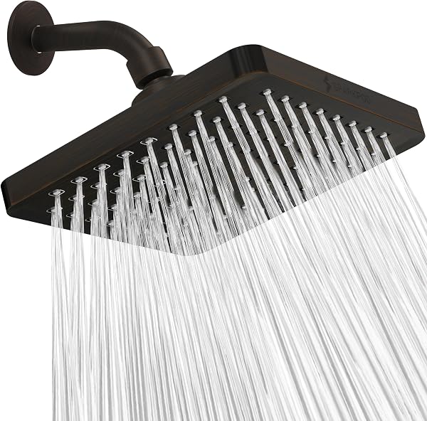 SparkPod Rain Shower Head, 8 Inch Square, Vintage Oil-Rubbed Bronze Finish