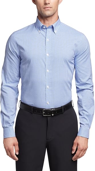 Tommy Hilfiger Men's Slim Fit Non Iron Gingham Dress Shirt