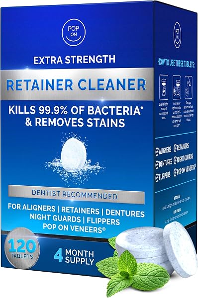Retainer Cleaner Tablets for Invisalign Approved for Ultrasonic Cleaners -120…