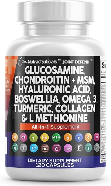 Glucosamine Chondroitin MSM Collagen Joint Supplements for Women & Men with…
