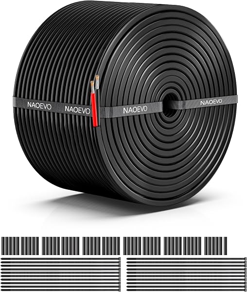 NAOEVO 16 Gauge Wire 2 Conductor, 16 Gauge Automotive Wire 12V Cable, 50FT
